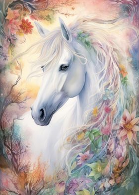 Stunning white horse