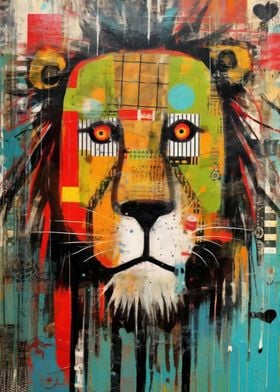 Abstract Lion Portrait