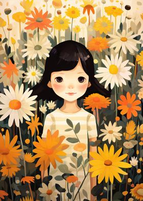 Daisy Girl Painting 