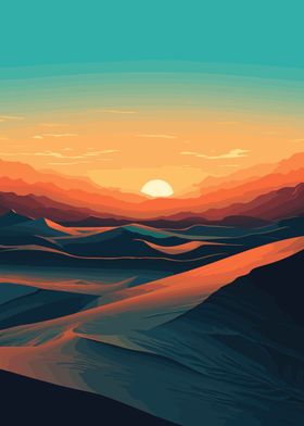 Romantic Desert Sunset