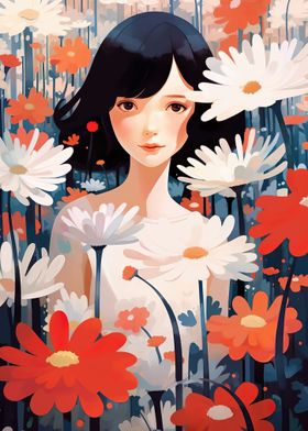Daisy Girl Painting 
