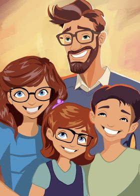 Family cartoon