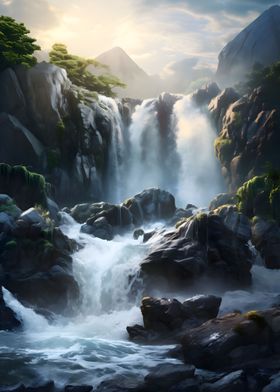 Mountain Waterfall Nature
