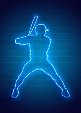 Baseball neon art