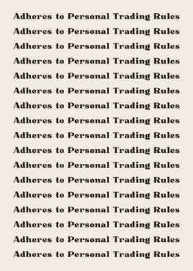 Adheres to Personal Tradin