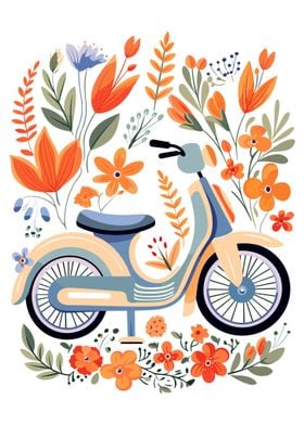 floral and bike
