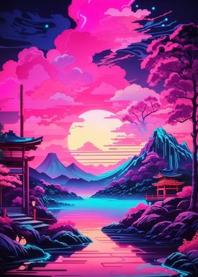 Neon Sunset of Japan