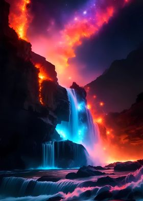 Colorful waterfall