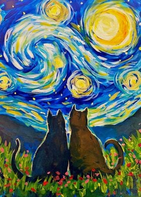 Starry Night Cat