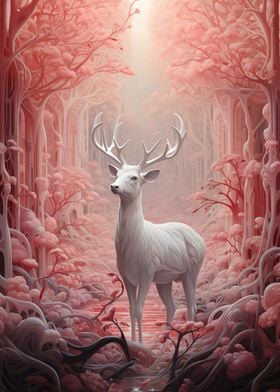 A deer in the magic forest