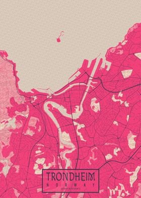 Trondheim City Map Blossom