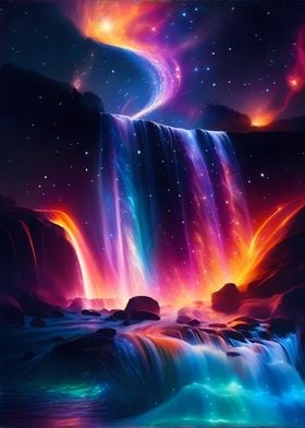 Colorful waterfall