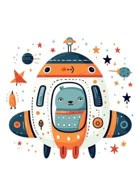 cute boho spaceship