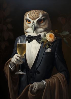 owl in a tuxedo
