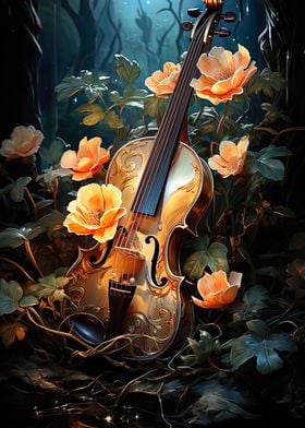 Violin in Flowers