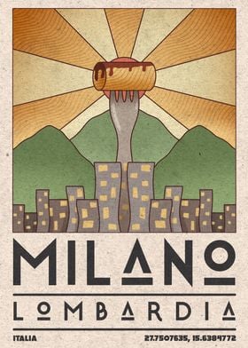 Milano Retro Travel Poster