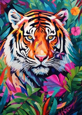 Tiger Painting Colorful