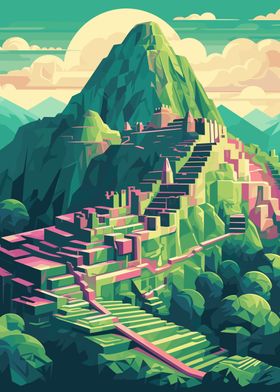 Machu Picchu Vector Art