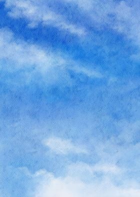Blue Sky Watercolor