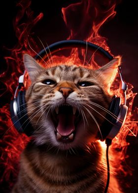 Cool Cat Listen to Music