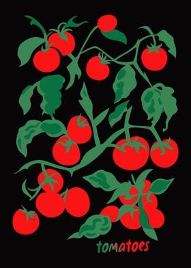 Retro Tomatoes Poster