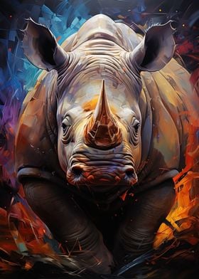 rhino colorful tones
