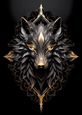 Wild Black Golden Wolf