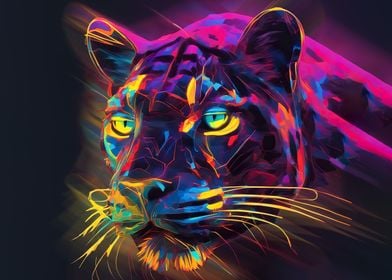 Black panther neon colors