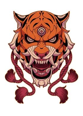 Tora mask tattoo