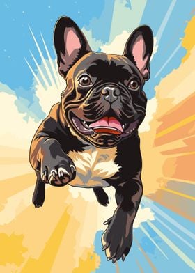 Jumping French Bulldog