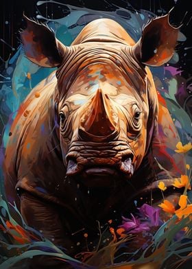 rhino colorful tones