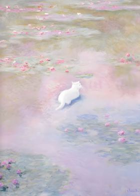 Monet Water Lily Pond Cat