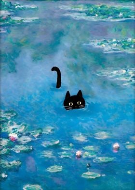 Monet Water Lily Pond Cat