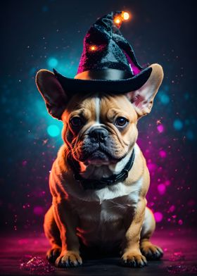 French Bulldog Witch