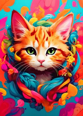 colorful cat