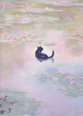 Monet Water Lily Pond Cat