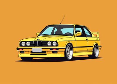 Yellow BMW E30
