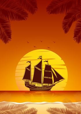 The Sunset Pirate Ship 