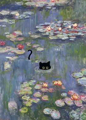 Monet Water Lily Pond Cat