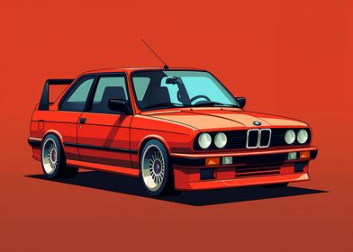Red BMW E30