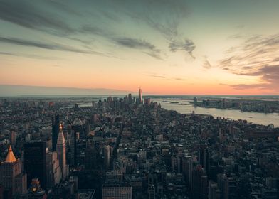 New York Skyline at Sunset