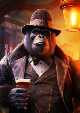 Gorilla Steampunk Drinking