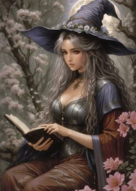 Vintage Witch Reading