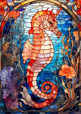 Sea Horse Stained Glass