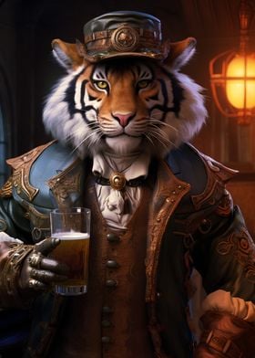 Tiger Steampunk Drinking