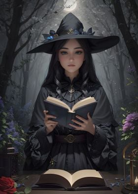 Vintage Witch Reading