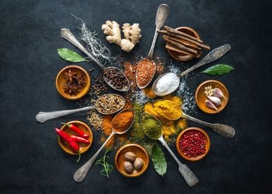 Various herbs and spices