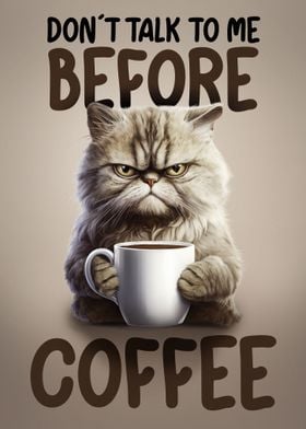 Grumpy Coffee Cat