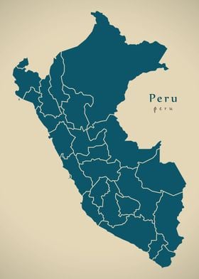 Peru with regions map