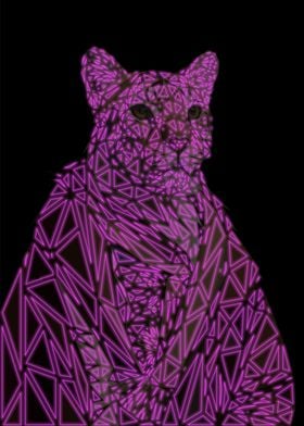 Tiger Neon Low Poly